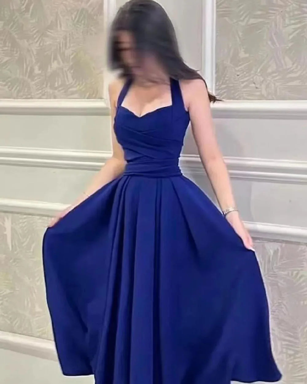 Royal Prom Dresses Customized A-LINE Pleats Atabic Dubai Evening Dresses Women Party Dresses Special Occasion Dresses Gala Gown