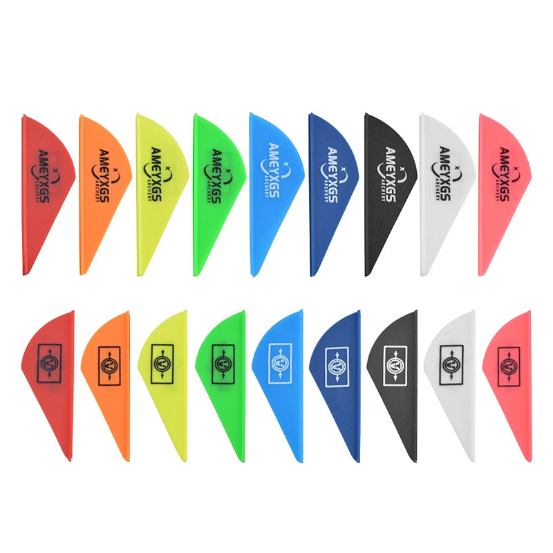 100pcs 2Inch Archery Arrow Rubber Feather Fletching Water Drop Shape Vanes DIY Shaft Accessories for Outdoor Shooting Hunting