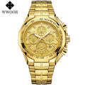 Sports Watches For Men Fashion Quartz Men Big Clock WWOOR Top Brand Luxury Military Full Steel Waterproof Chronograph Wristwatch