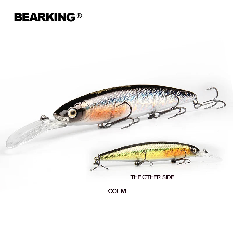 Bearking 130mm 28.6g professional quality fishing lures hard bait dive 2.5-3m quality wobblers minnow Artificial Bait Tackle