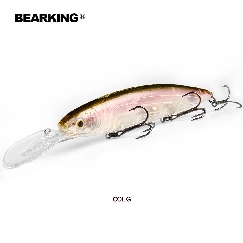 Bearking 130mm 28.6g professional quality fishing lures hard bait dive 2.5-3m quality wobblers minnow Artificial Bait Tackle