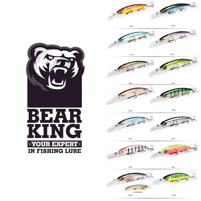 Bearking 130mm 28.6g professional quality fishing lures hard bait dive 2.5-3m quality wobblers minnow Artificial Bait Tackle