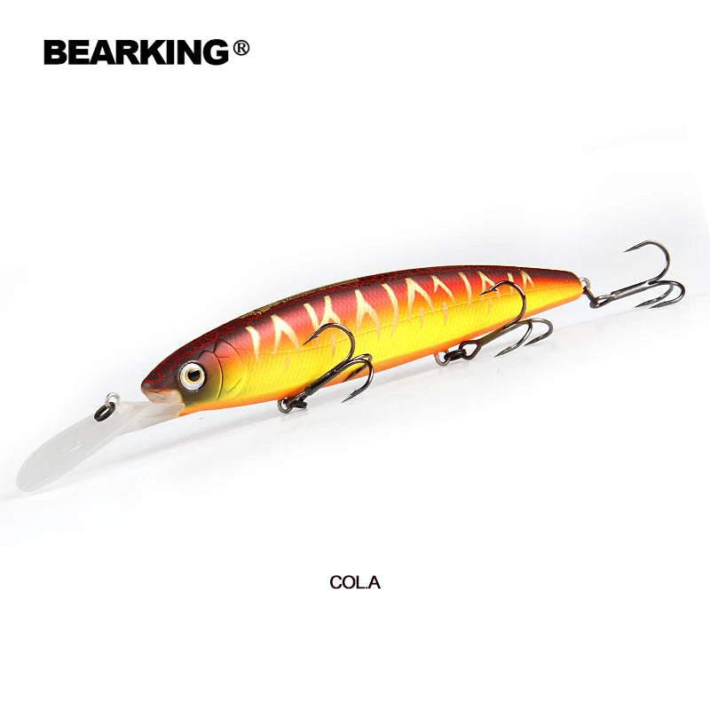 Bearking 130mm 28.6g professional quality fishing lures hard bait dive 2.5-3m quality wobblers minnow Artificial Bait Tackle