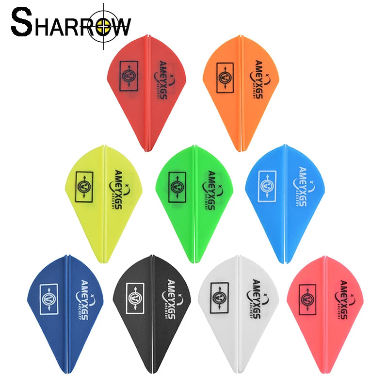 100pcs 2Inch Archery Arrow Rubber Feather Fletching Water Drop Shape Vanes DIY Shaft Accessories for Outdoor Shooting Hunting