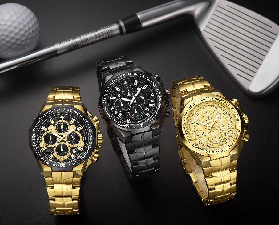 Sports Watches For Men Fashion Quartz Men Big Clock WWOOR Top Brand Luxury Military Full Steel Waterproof Chronograph Wristwatch