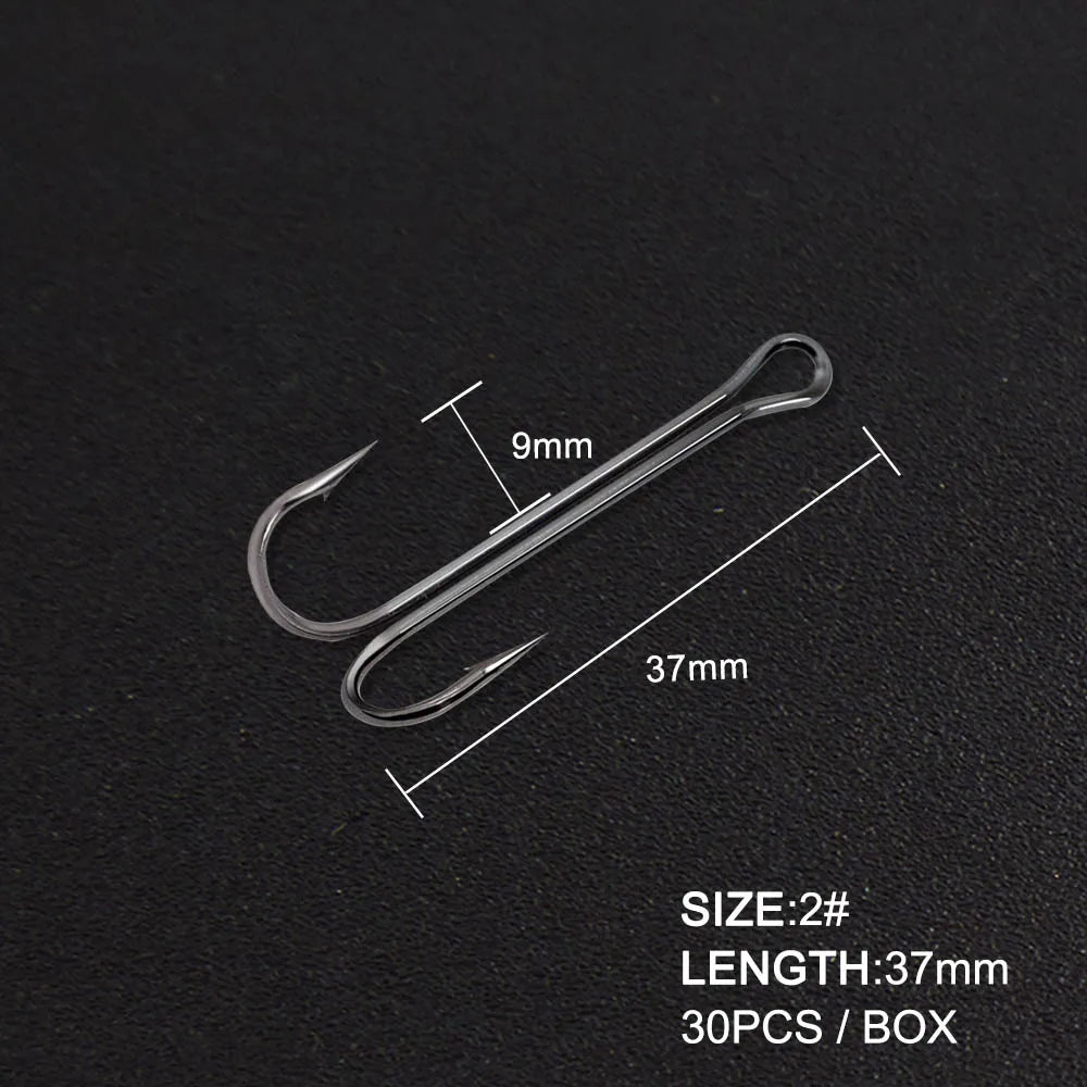Hunthouse New Item Double Hook Long Fishing Equipment  Long Double Hook Top Quality Fishing Killer High Carbon Steel Duple Hook