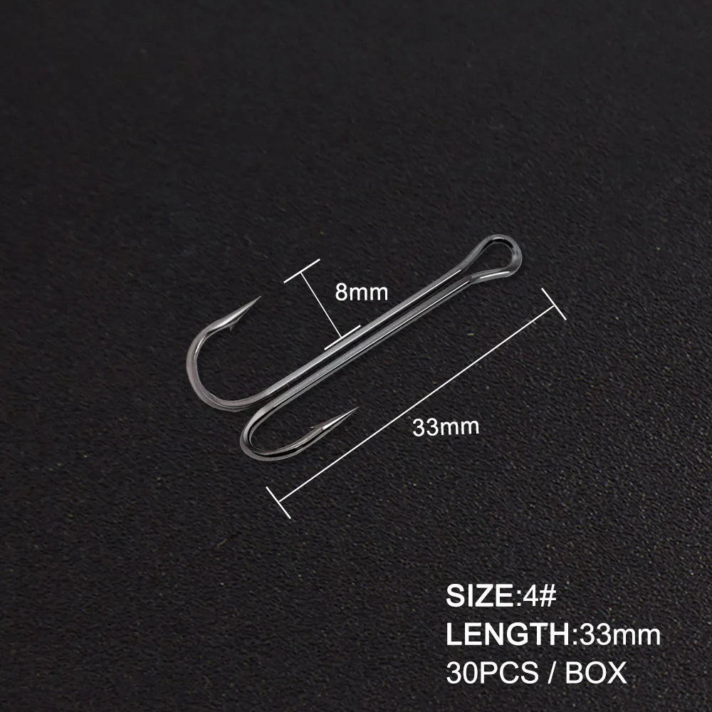 Hunthouse New Item Double Hook Long Fishing Equipment  Long Double Hook Top Quality Fishing Killer High Carbon Steel Duple Hook