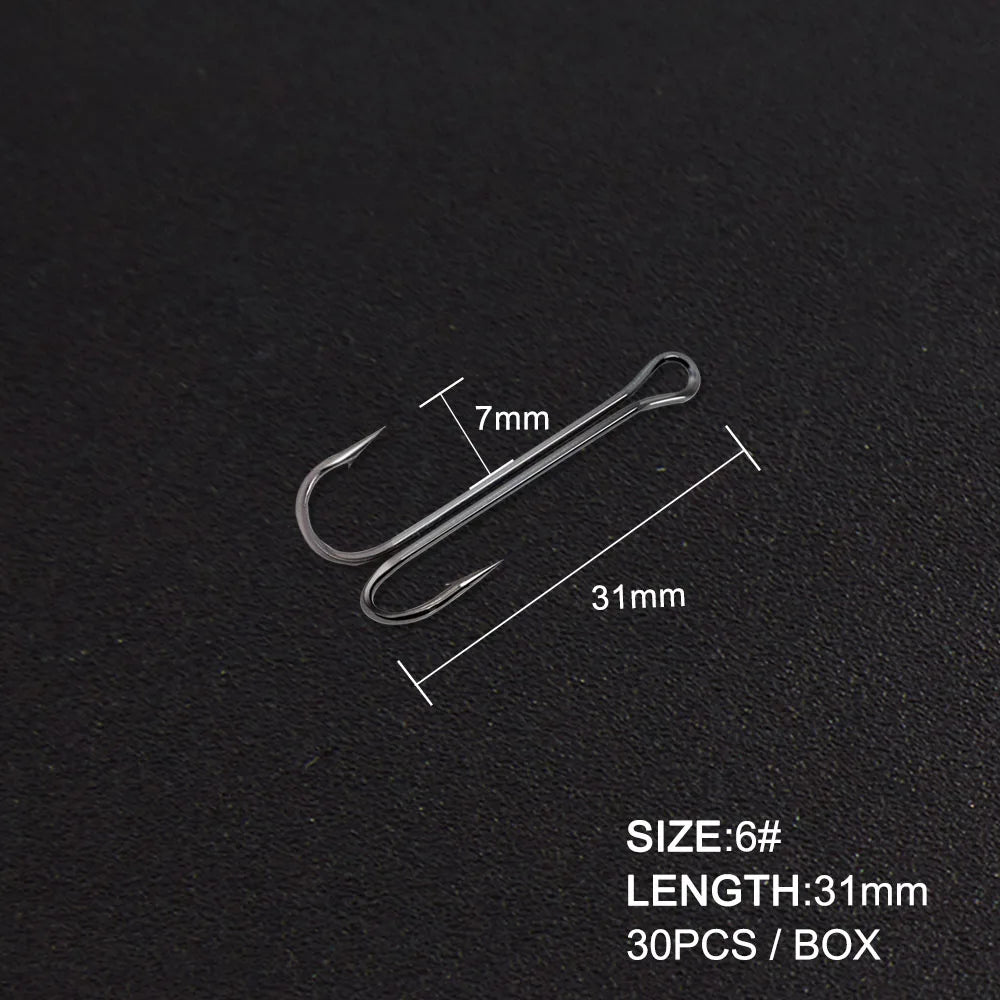 Hunthouse New Item Double Hook Long Fishing Equipment  Long Double Hook Top Quality Fishing Killer High Carbon Steel Duple Hook