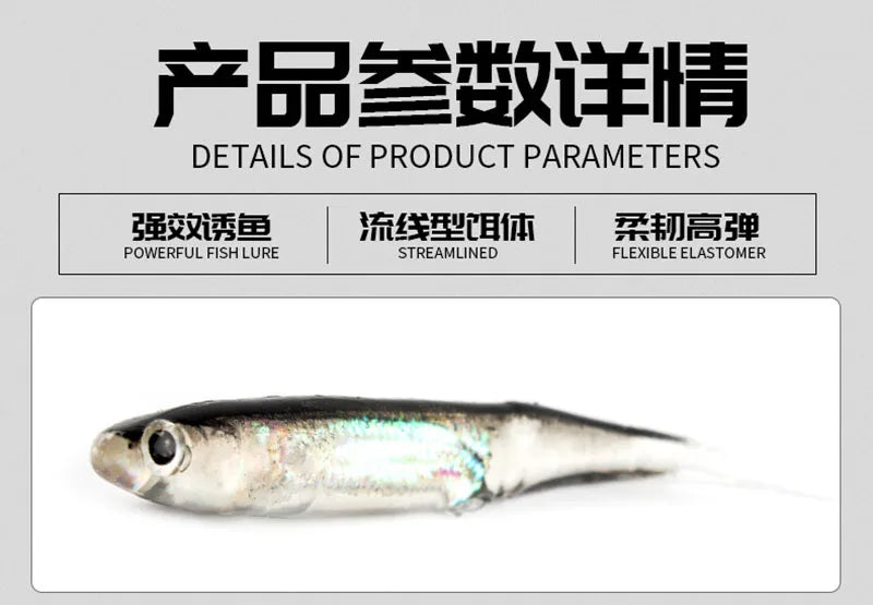 5Pcs/lot Fishing Soft Bait 7CM 7.5CM 1.7G 2.3G 2.7G T Tail fish Fishing Lures Rainbow Color Sequin Swing Fishing Spinner Bait