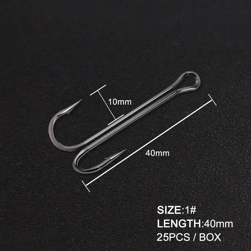 Hunthouse New Item Double Hook Long Fishing Equipment  Long Double Hook Top Quality Fishing Killer High Carbon Steel Duple Hook