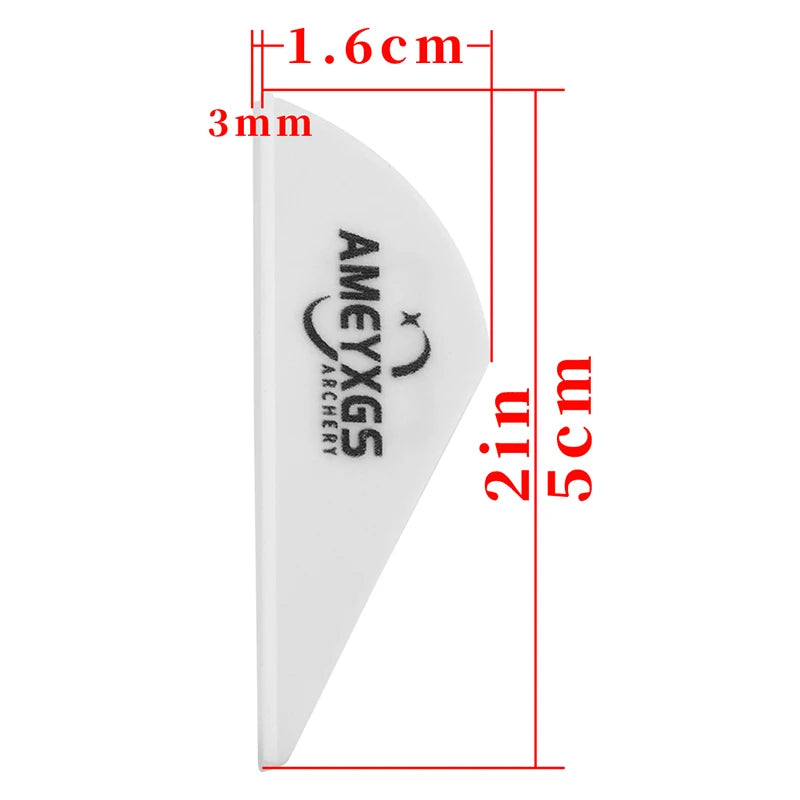 100pcs 2Inch Archery Arrow Rubber Feather Fletching Water Drop Shape Vanes DIY Shaft Accessories for Outdoor Shooting Hunting