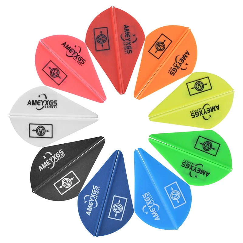 100pcs 2Inch Archery Arrow Rubber Feather Fletching Water Drop Shape Vanes DIY Shaft Accessories for Outdoor Shooting Hunting