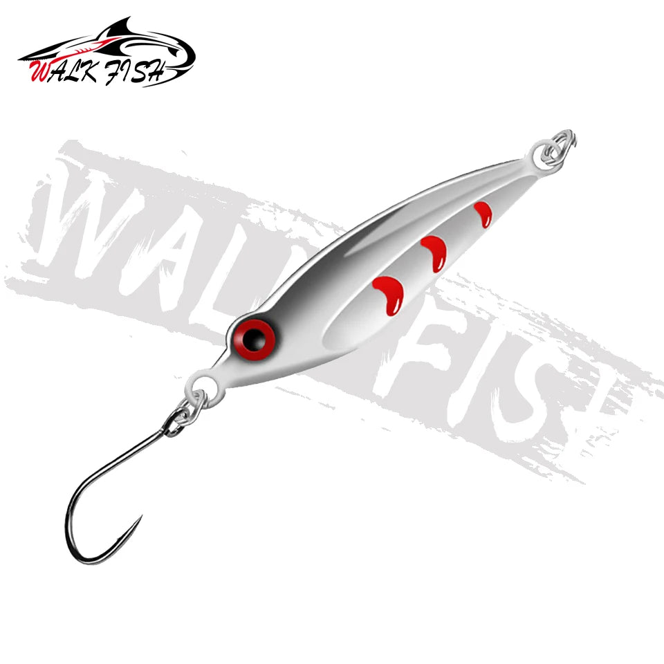 WALK FISH 3g 5g Metal Spoon Sequins Fishing Lure Winter Ice Jigging Crankbait Sinking Artifical Bait With Single Hook For Bass