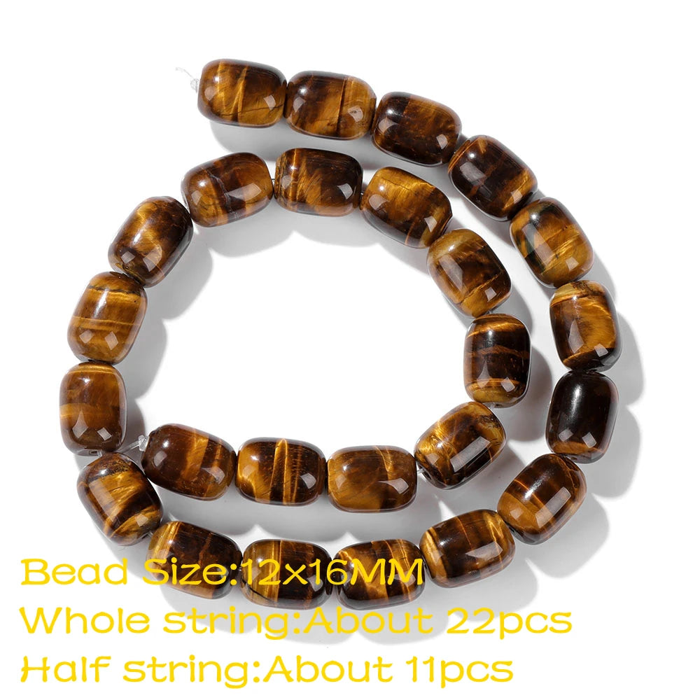 High Quality Natural Stone Yellow Tiger Eye Beads Round Square Oval Loose Spacer Stone For Jewelry Making Bracelet Diy Accessory