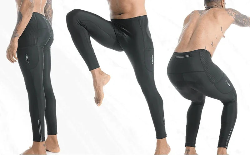 X-TIGER Winter Bike Pants 5D Gel Padded Cycling Tights Leggings Men's Outdoor Riding Mountain Road Bicycle Long Trousers