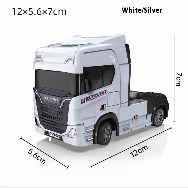 Remote Control Drifting Car Tabletop Toy Alloy Tractor Rc Truck 1/43 2.4g Rc Engineering Trailer Truck With Light And Sound Toys