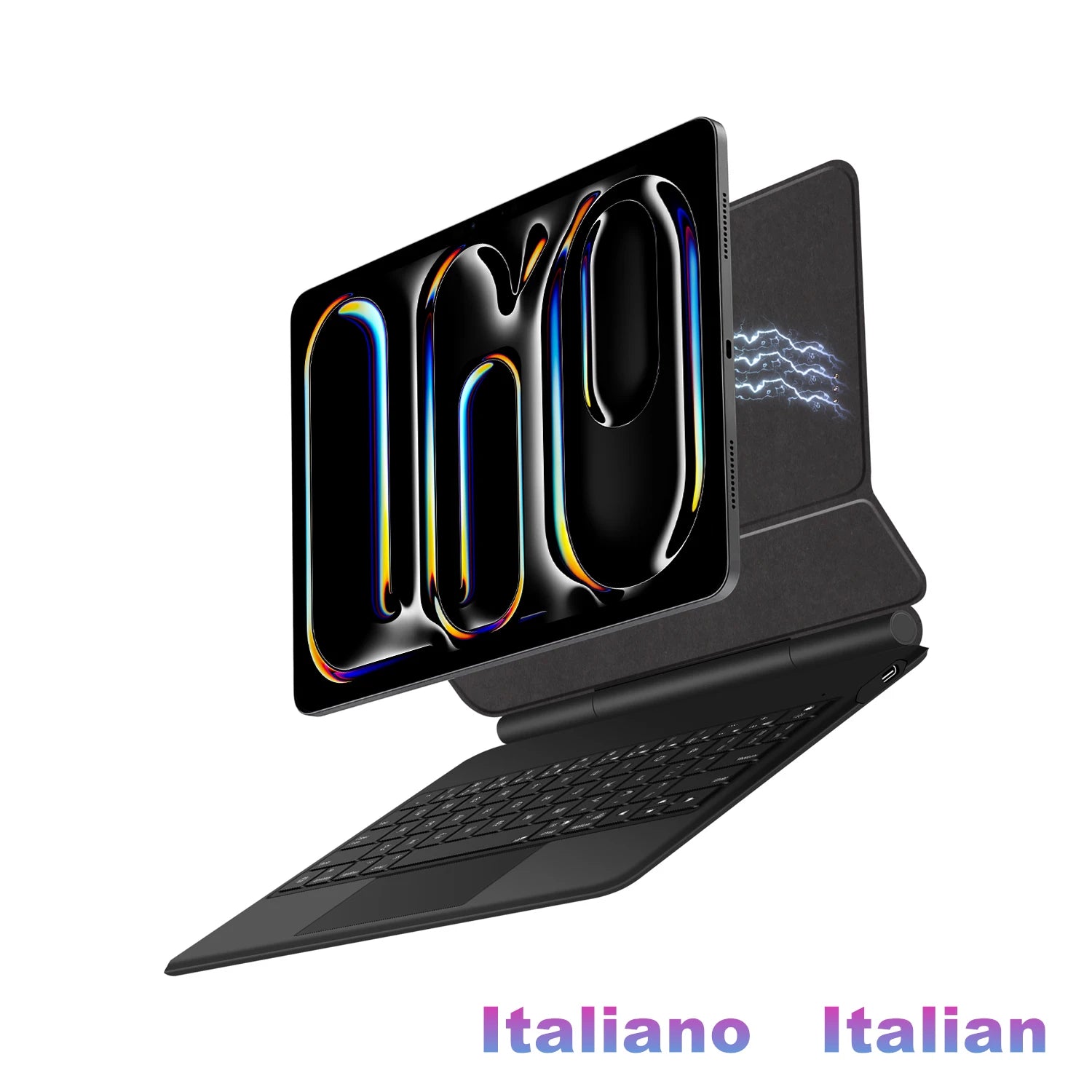 AJIUYU Smart Pogo Pin Magic Keyboard For iPad Air 11 inch M3 M2 Pro 13 M4 12.9 6th 5th 4th 10.9 7th Smart Case Direct Connection