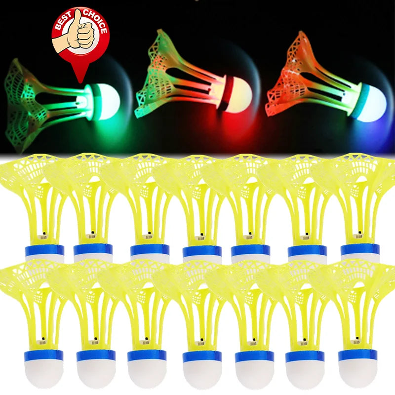 8/1PCS Windproof Light-up Badminton Durable Yellow Nylon Shuttlecocks Badminton Indoor Outdoor Sports Badminton Training Balls