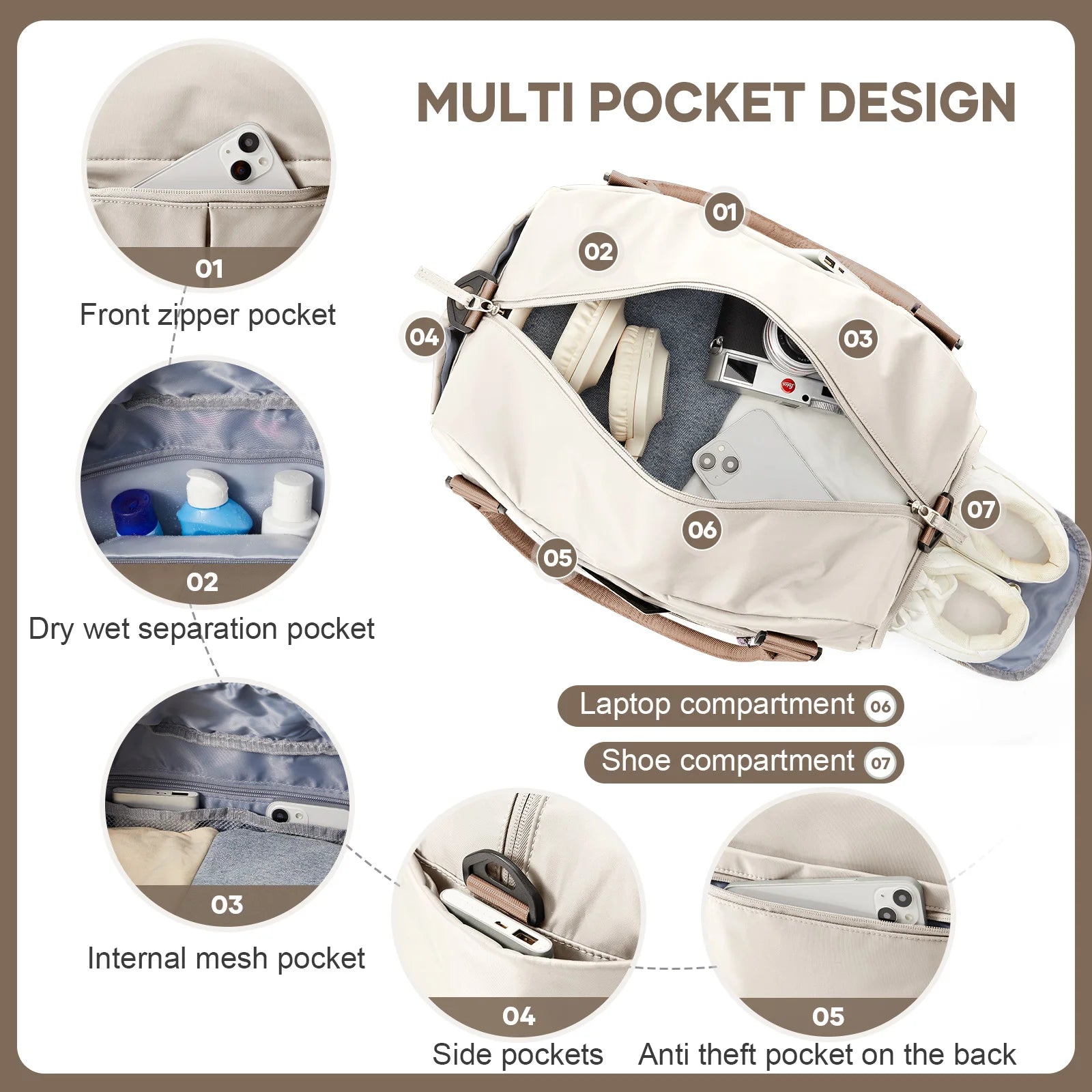 Gym Bags for Men Large Capacity Tote Bag Carry on Bag Travel Bag Suitcase Waterproof Beach Bag Football Exercises Gym Duffle Bag