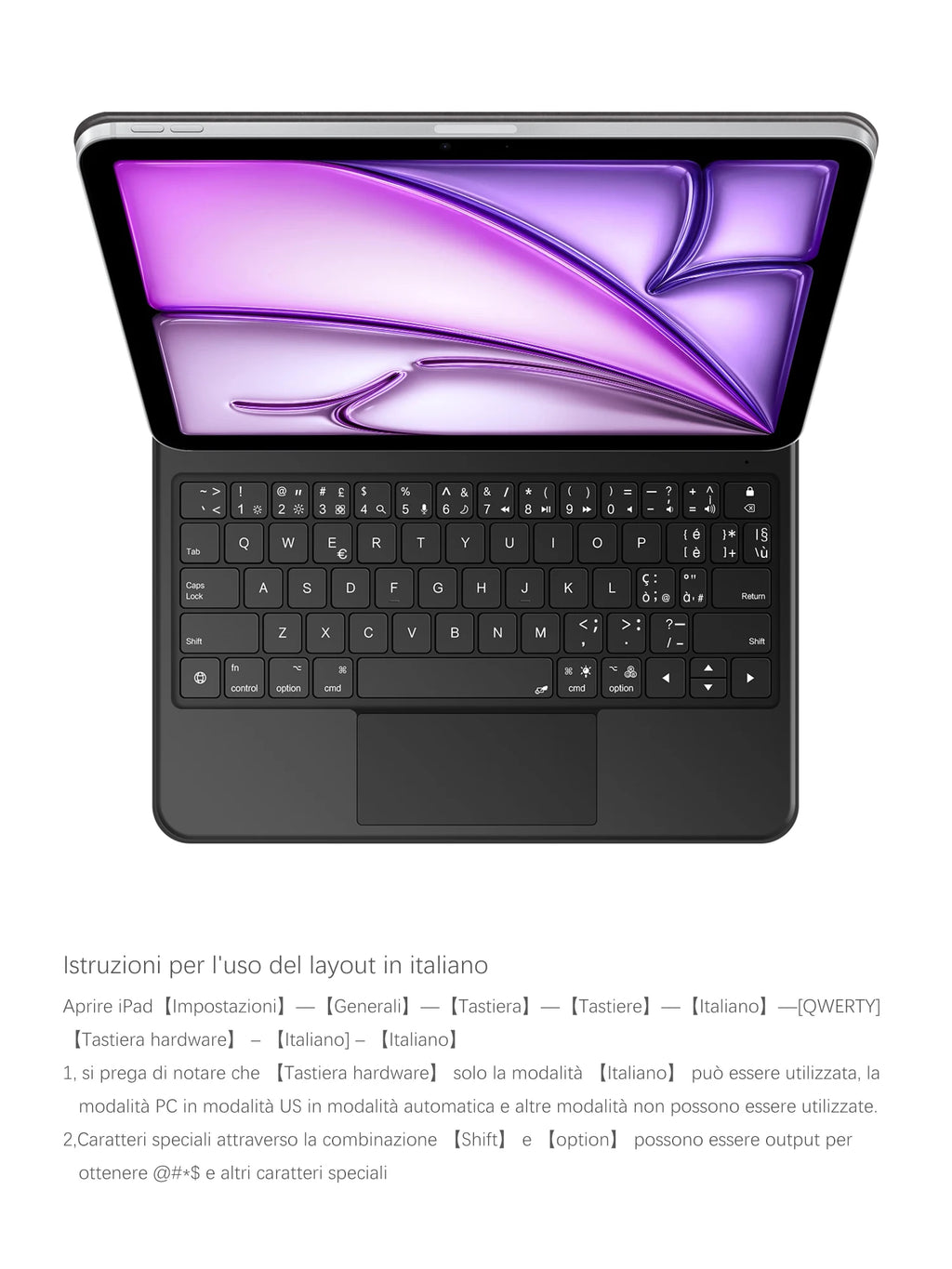 AJIUYU Smart Pogo Pin Magic Keyboard For iPad Air 11 inch M3 M2 Pro 13 M4 12.9 6th 5th 4th 10.9 7th Smart Case Direct Connection