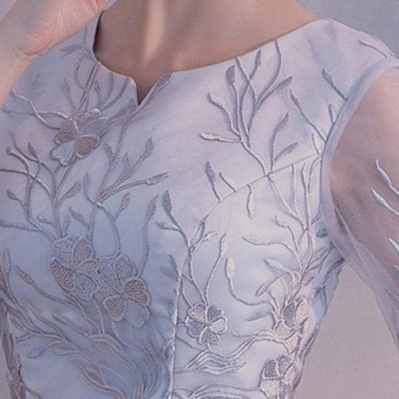 Prom Dresses Vestidos DongCMY New Elegant Flower Party O-neck A-line Half 2025 Short Performance Dress