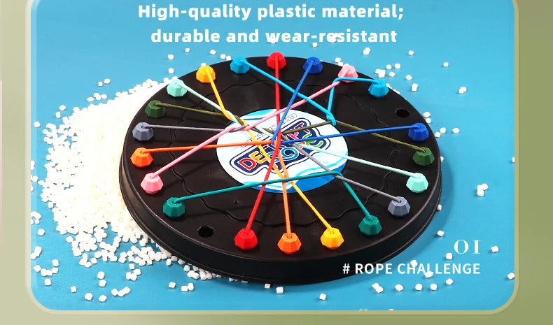 Twisted Rope Puzzle Game Brainy Knots Rope Untangling Board Game, Rope Knots Challenge Game, String Solution Central Lacing Toys