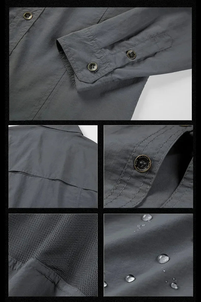 2025 spring summer New Men Lightweight Quick-Drying long sleeved shirts outdoor new men  Breathable Sport Sunscreen Hiking Shirt
