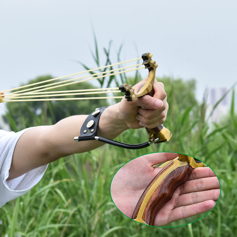 Foldable Metal Slingshot Hunting Fishing Dual-purpose Slingshot Slingshot Fishing Set Spear Fishing Shooting Powerful Hunting