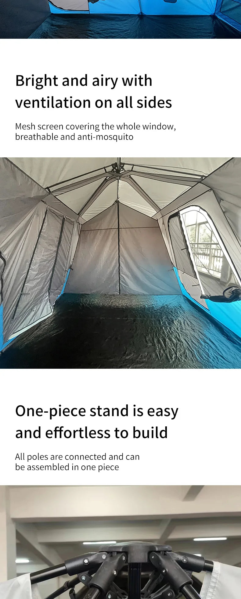 Outdoor Two Rooms One Room Travel Tent Double Waterproof Sun Breathable Multiple Camping