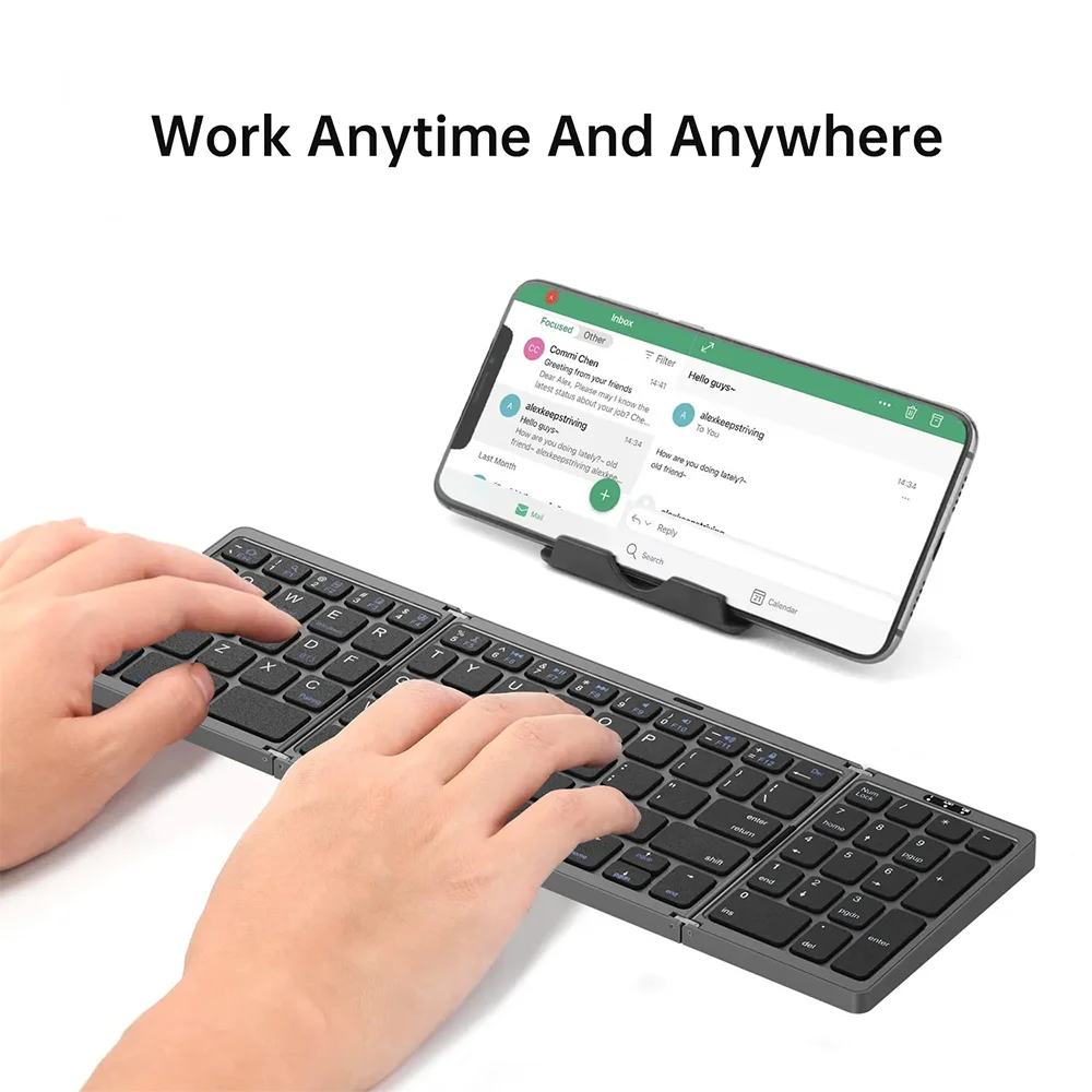 Foldable Wireless Bluetooth Keyboard Rechargeable Folding Keyboard For IPAD Mobile Tablet Notebook Office Mini Wireless keyboard
