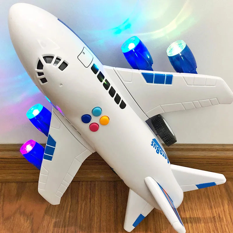 New Oversized Inertial Passenger Plane Toy Fall-resistant Music Light Effect Simulation Airplane Model Children's Christmas Gift