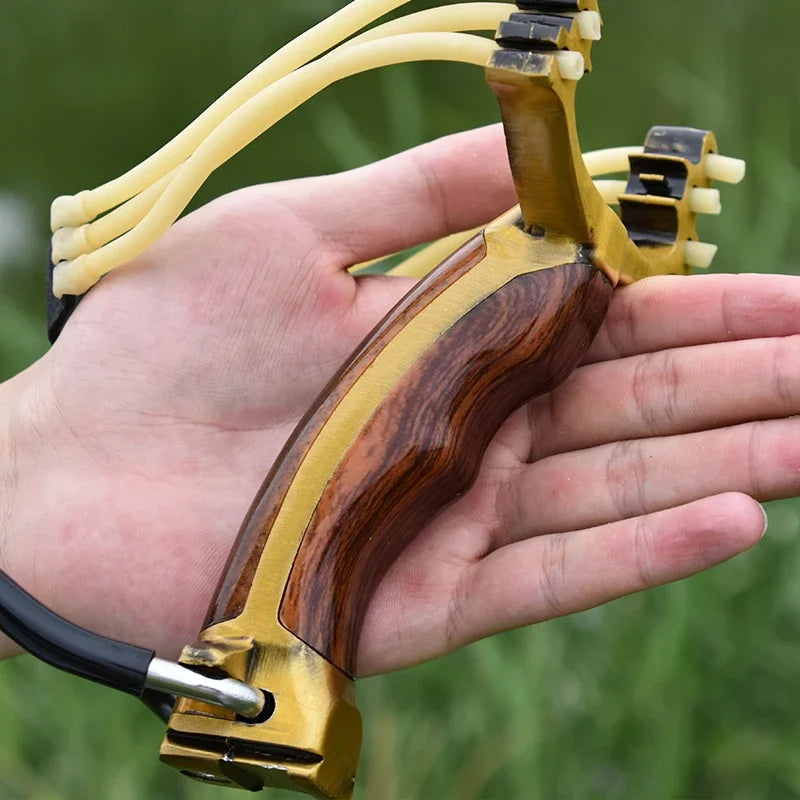Foldable Metal Slingshot Hunting Fishing Dual-purpose Slingshot Slingshot Fishing Set Spear Fishing Shooting Powerful Hunting