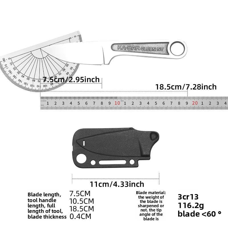 2025 new straight high hardness outdoor knife survival knife integrated keel with K sheath survival camping pocket knife EDC