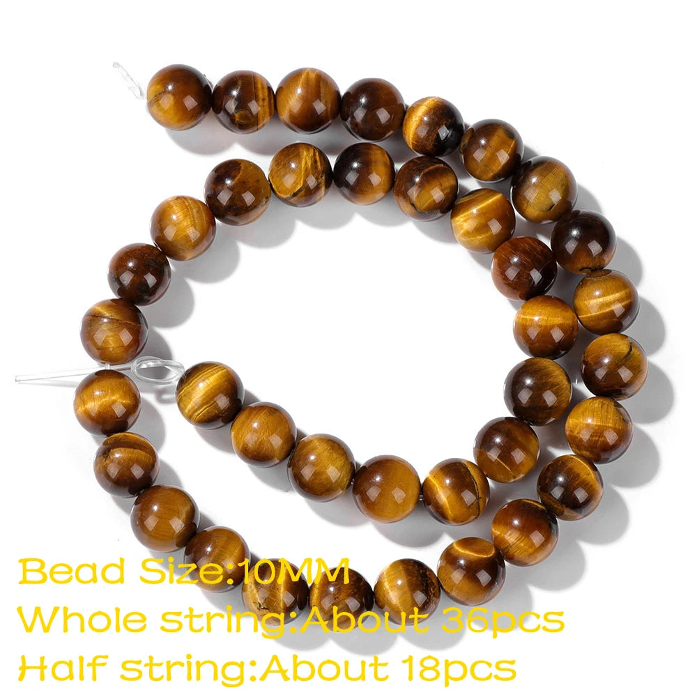 High Quality Natural Stone Yellow Tiger Eye Beads Round Square Oval Loose Spacer Stone For Jewelry Making Bracelet Diy Accessory