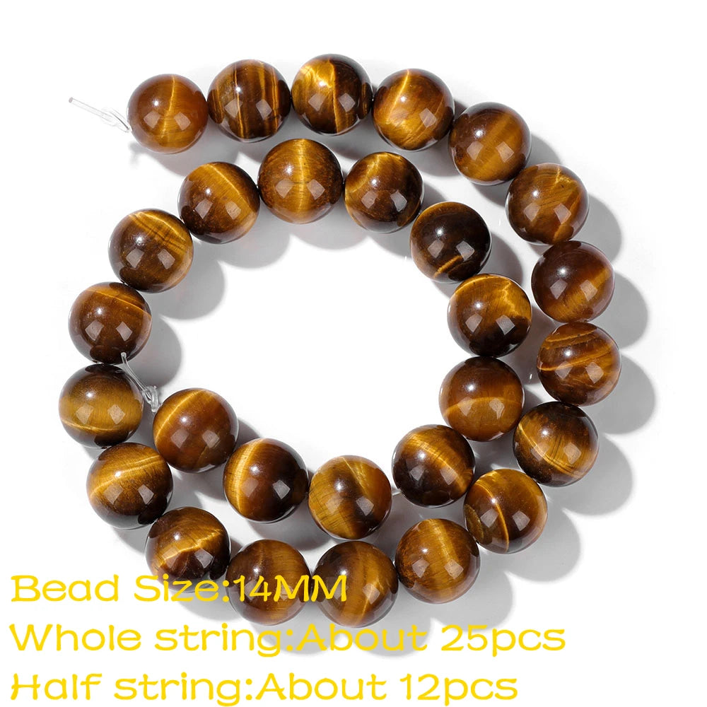 High Quality Natural Stone Yellow Tiger Eye Beads Round Square Oval Loose Spacer Stone For Jewelry Making Bracelet Diy Accessory
