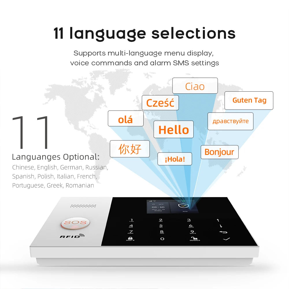 PGST 4G WiFi Security Protection House Alarm System Tuya Alexa Alarm Security System Kit Set Smart Life Home Door Motion Sensor