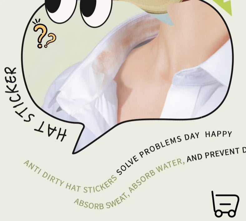 Disposable Hat Sweat Pad Adjustable Absorbent Hat Liner for Baseball Caps and Shirts Cotton Collar Protector Hiking Accessories