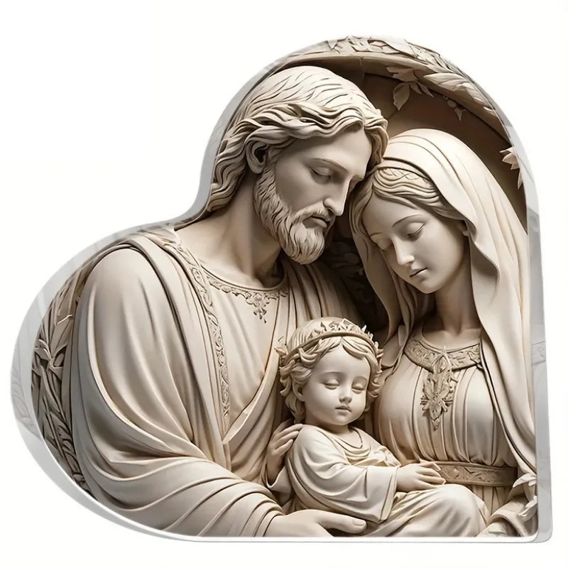 1pc, Baptism Faith Worship Nativity Acrylic Desktop Decor Plaque Sign, Commemorative Birthday Gift, Christmas Party Holiday