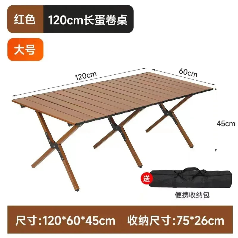 Outdoor Picnic Desk Lightweight Aluminum Table Sturdy Foldable Portable Folding Camping Table Garden Lawn Party Use Furniture