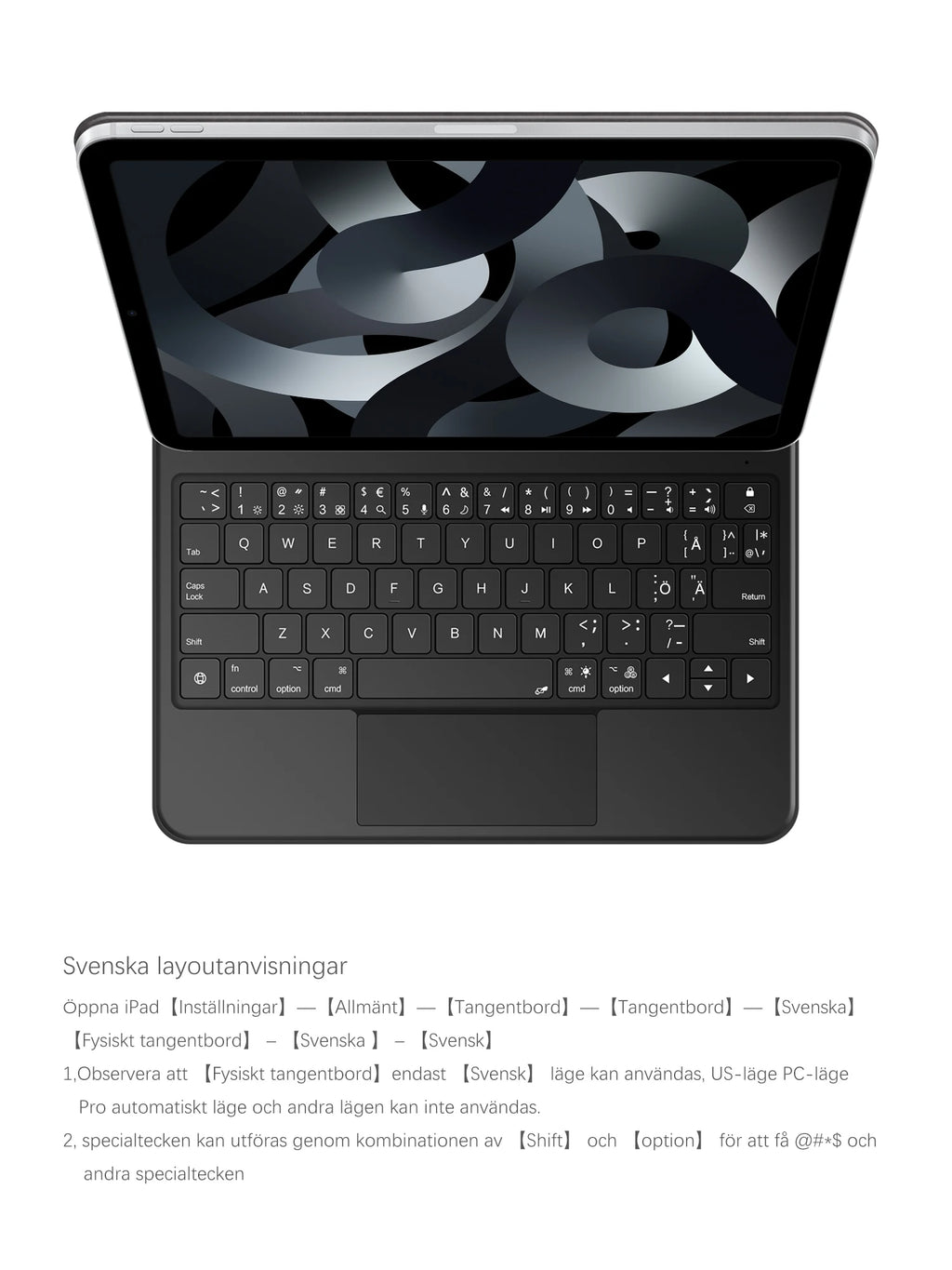 AJIUYU Smart Pogo Pin Magic Keyboard For iPad Air 11 inch M3 M2 Pro 13 M4 12.9 6th 5th 4th 10.9 7th Smart Case Direct Connection