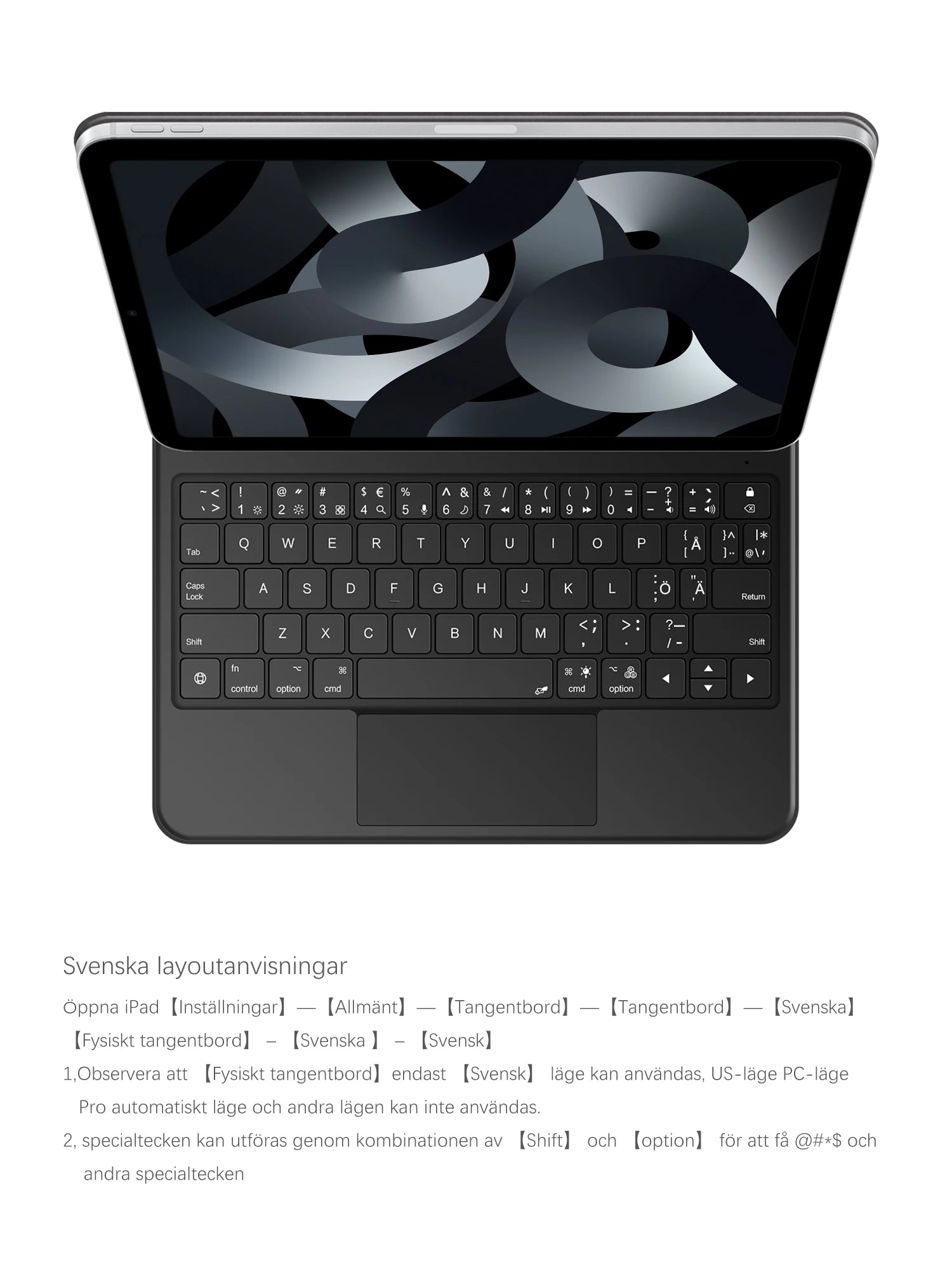 AJIUYU Smart Pogo Pin Magic Keyboard For iPad Air 11 inch M3 M2 Pro 13 M4 12.9 6th 5th 4th 10.9 7th Smart Case Direct Connection