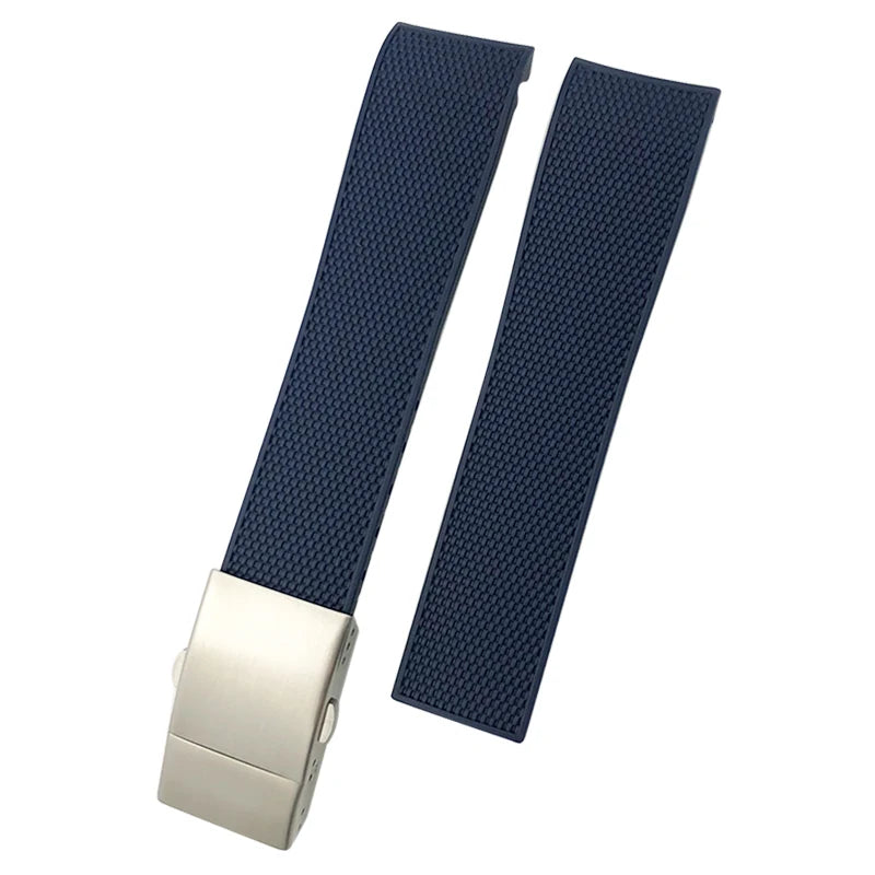 19mm 20mm 21mm Rubber Silicone Watchband for Longines Conquest HydroConquest L3.781 VHP Black Blue Sports Waterproof Watch Strap