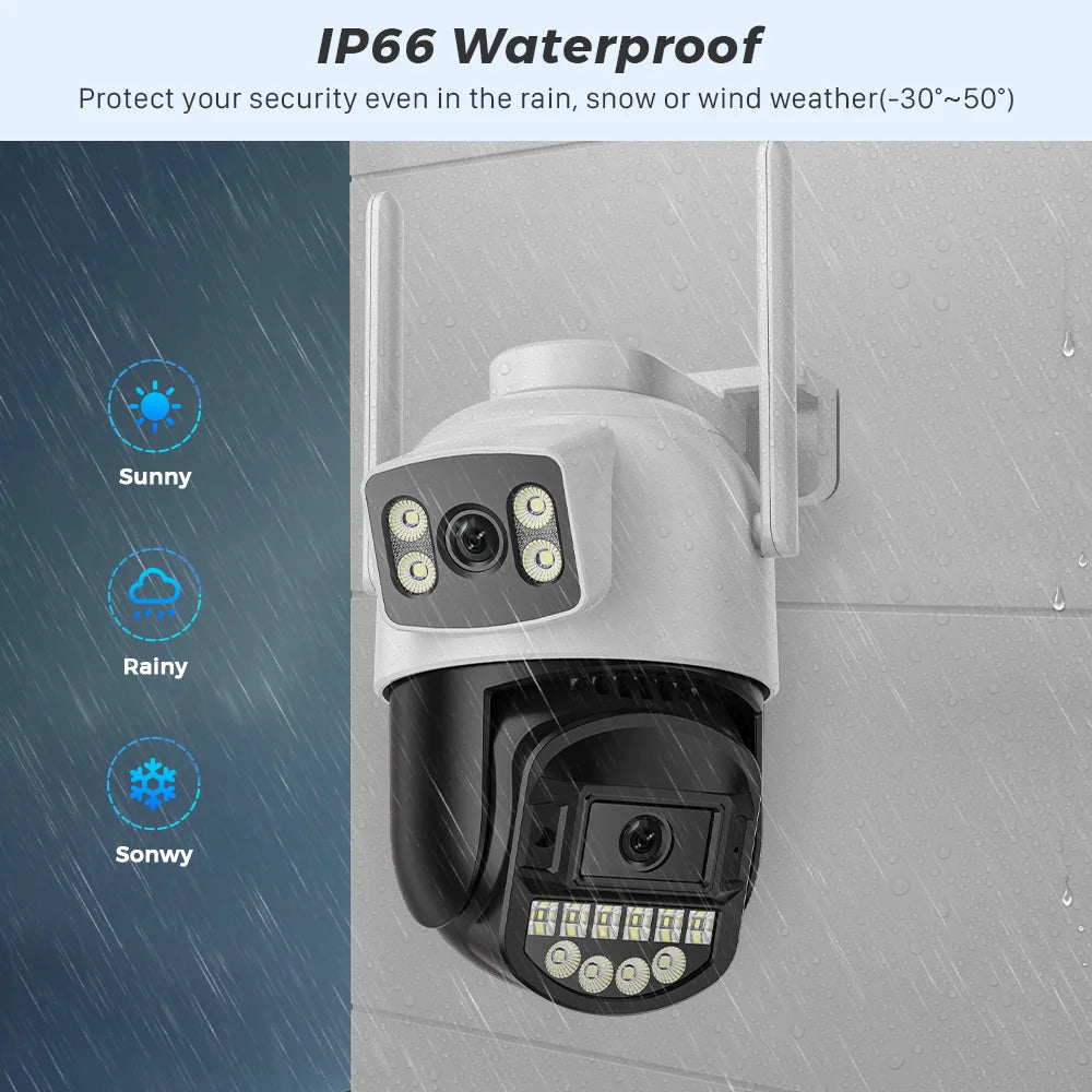 10MP 5K 4X Zoom Dual Lens Wifi Camera Waterproof IP66 HD 8MP Color IR Night Vision Auto Tracking Cloud Wifi Surveillance Cameras