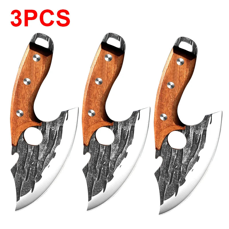 Hand Forged Kitchen Knives Stainless Steel Butcher Meat Cleaver Sharp Boning Knife Cutting Knife Kitchen Fruit Slicing Knife