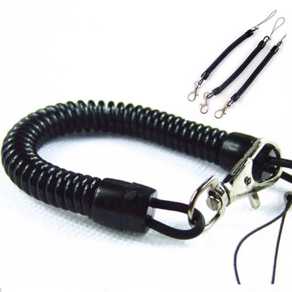 Tactical Retractable Spring Elastic Rope Security Gear Tool Hiking Camping Anti-lost Phone Keychain Fishing Lanyards Keychain
