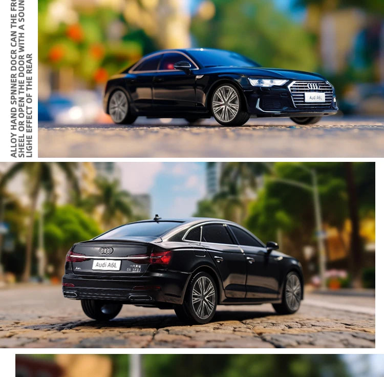 1:18 AUDI A6L Large Alloy Metal Diecast Car Model Sound & Light Collect Hobby Boutique Interior Gift For Boys Present Vehicle