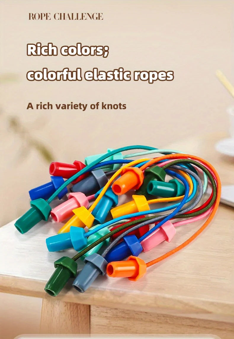Untangling String Challenge Twisted Rope Puzzle Game Brainy Knots Rope Untangling Board Game, Rope ...