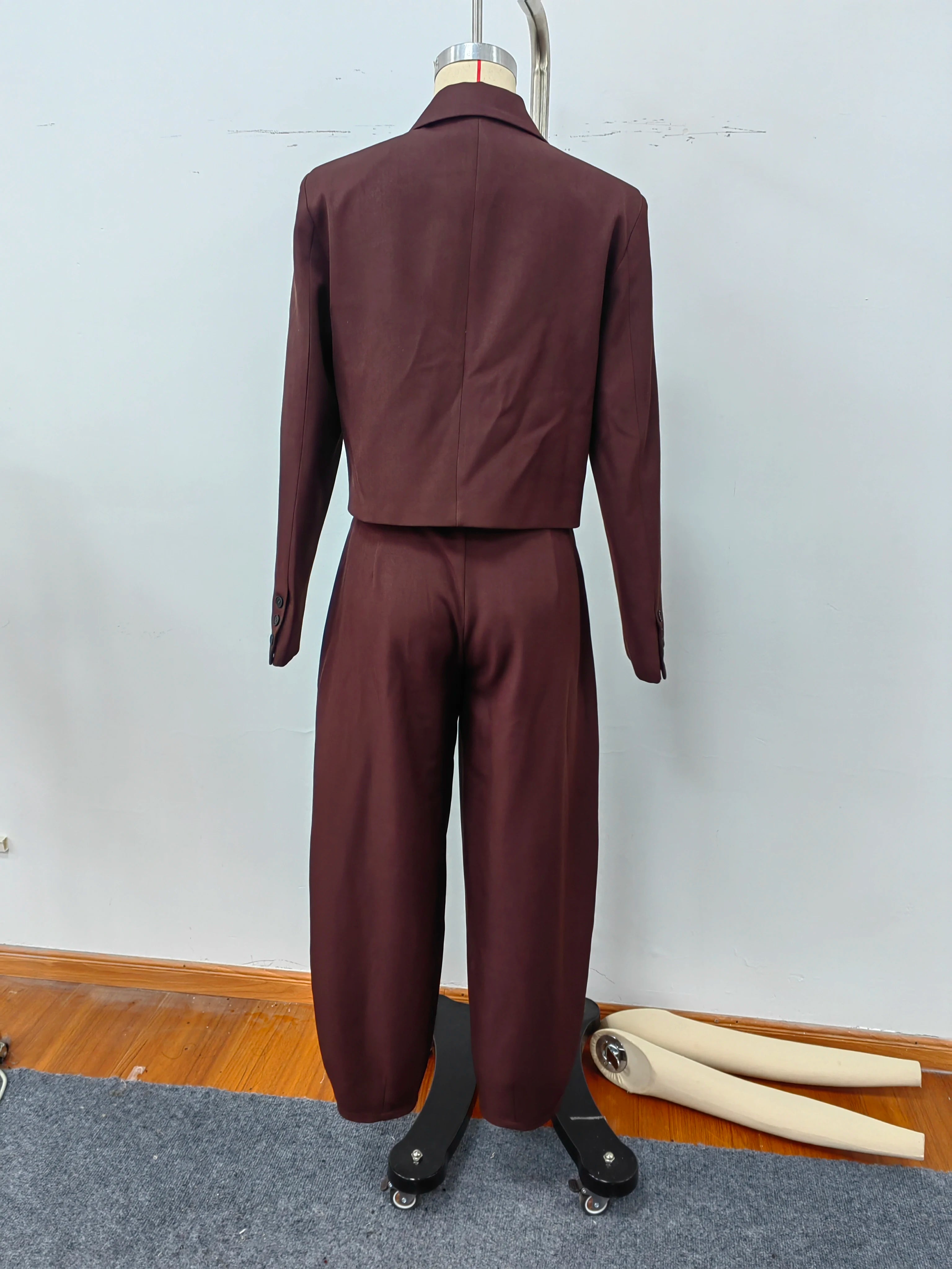 Women's Two Pieces Set New In Matching Sets New Outerwear Ensemble Femmes Blazer Coats Jackets Tapered Pants Trousers Clothes