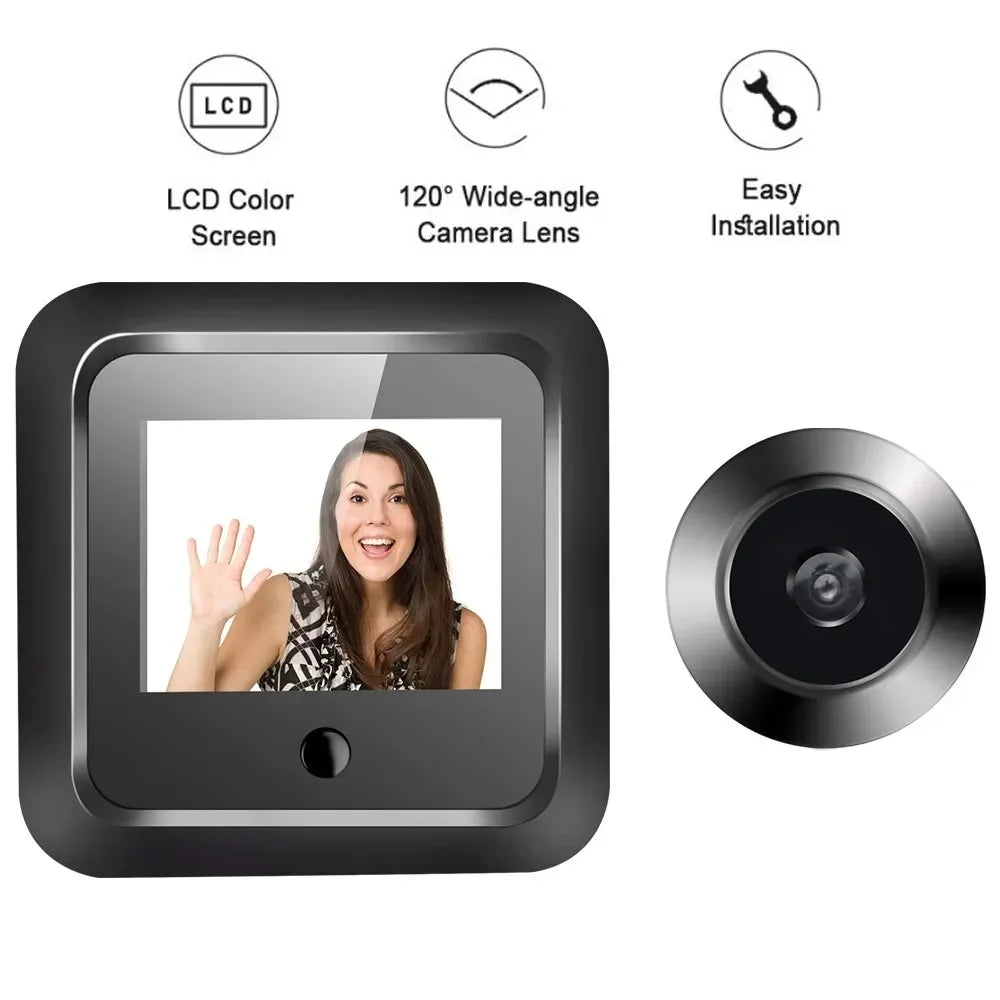 Video Doortell HD 2.4 Inch Peephole 120° Smart Digital Door Viewer Camera Security Monitor 240x320 Visual Doorbell Home