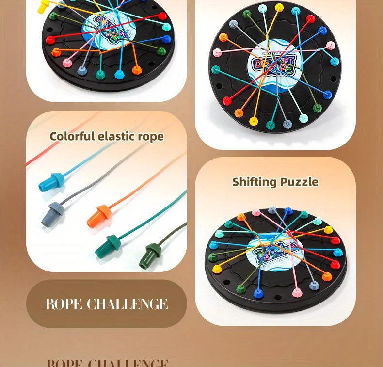 Twisted Rope Puzzle Game Brainy Knots Rope Untangling Board Game, Rope Knots Challenge Game, String Solution Central Lacing Toys